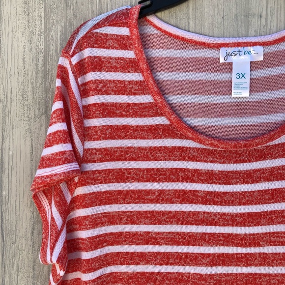 ORANGE AND WHITE JUST BE BLOUSE! A12 - Picture 4 of 7